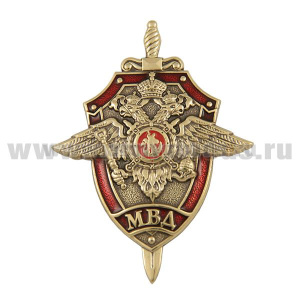 Значок мет. МВД (орел, щит и меч, без венка) лат., на закрутке