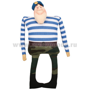 Кукла мягкая ВДВшник в голубой тельняшке (выс. 36 см)