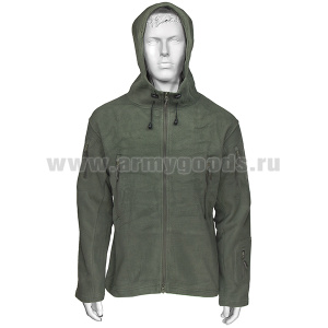 Кофта тактическая флисовая с капюшоном оливковая