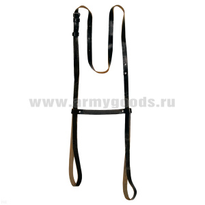 Ремешок кожаный для плащ-накидки офиц. черный (ТУ 17 РФ 12-76-39-79, изм. 1)