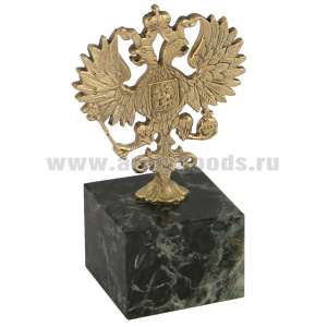 Статуэтка (литье бронза, камень змеевик) орел РФ