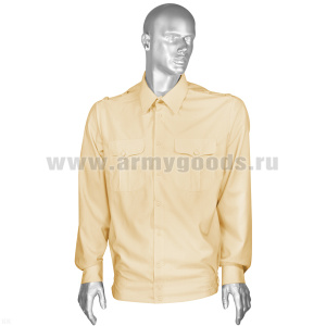 Рубашка форм. офиц. мужская (дл.рук.) кремовая р-ры с 47