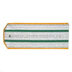 Погоны казачьи серебристые с желтым кантом с 2 зел. просв. (амурское казачество)