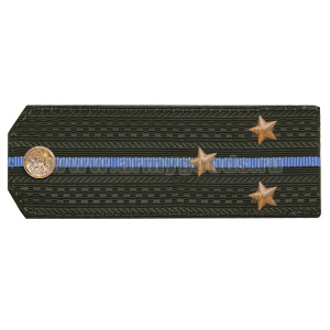 Погоны оливк. 1 голубой просвет, укомпл. мет. фурнитурой (ст. лейтенант) пластик