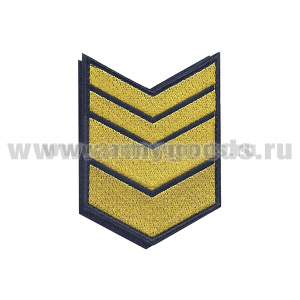 Нашивки вышит. (иссиня-черн. фон, желт. вышивка) для контрактников 12 год (на липучке)