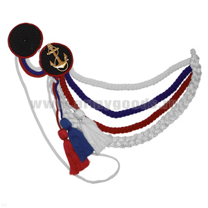 Аксельбант ДМБ цветной с мет. якорем (кант красный)