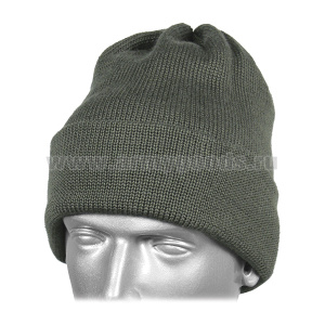Шапка вязаная "гражданская" оливковая п/ш