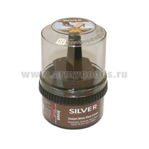 Крем для обуви Сильвер коричневый (с губкой) 60 гр (min 12 шт)