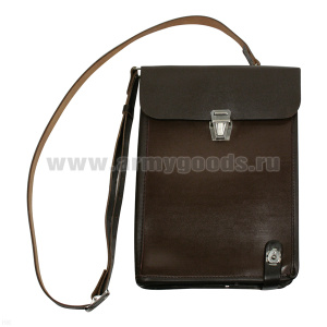 Сумка полевая офицерская кожаная коричневая