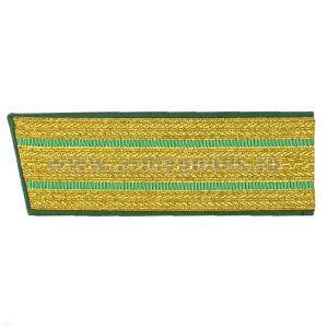 Погоны парадные зол. мет. со скошенным верхним краем (2 зеленых пр.) 17 см