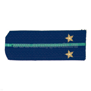 Погоны Прокуратуры ст/обр синие с 1 зел. просв., вышит. канителью (лейтенант)