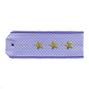 Погоны ФСБ нов/обр голуб. с 2 вас. полосками по краям на рубашку, вышит. канителью (ст. прапорщик)