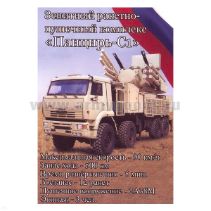 Магнит виниловый (гибкий) Зенитный ракетно-пушечный комплекс Панцирь-С1