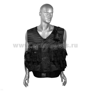 Жилет разгрузочный тактический ОМОН черный (ткань "оксфорд")