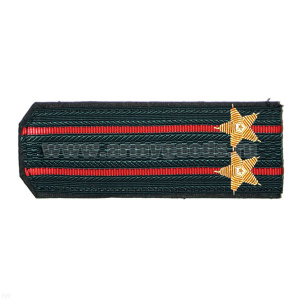 Погоны МВД серые (без канта) с 2 красн. просв., вышит. канителью (подполковник)