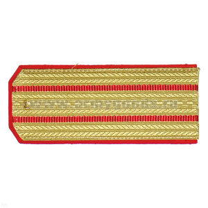 Погоны парад. зол. шелк. 2 красн. пр.