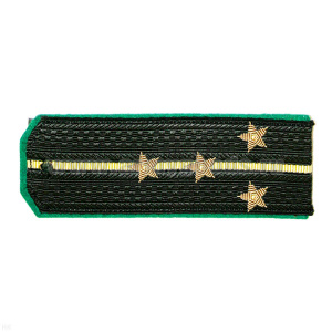 Погоны МЧПВ черн. с зел. кантом с 1 желтым просв., вышит. канителью (капитан)