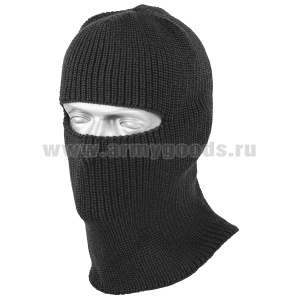 Балаклава-шапка вязаная черная (мод 7812028 50) шерсть 30%, ПАН 70%