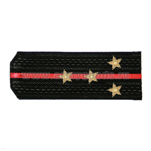 Погоны черн. с 1 красн. просв., вышит. канителью (капитан)