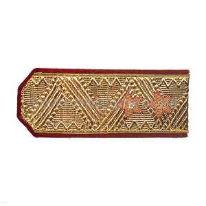 Погоны генерал-лейтенант золотые с крап. кантом (парадные)