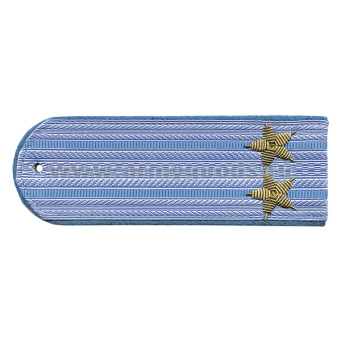 Погоны Юстиция н/о серо-голуб. (васильк. кант) 2 васильк. пр. вышит. канителью (подполковник)