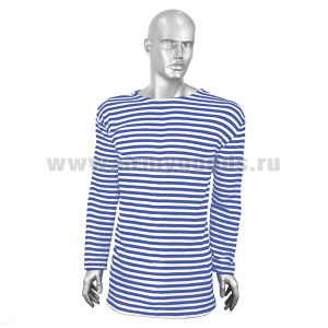 Тельняшка лет. х/б интерлок голубая (беленая)