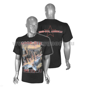 Футболка с рис краской Good-bye, America! (черная)