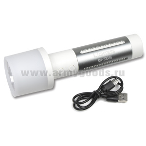 Фонарь многорежимный карманный (зарядка от USB) CH-230036