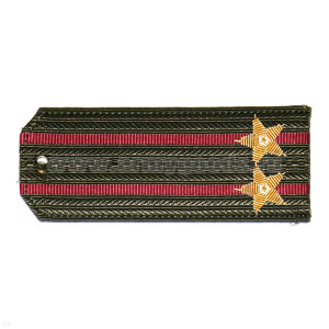 Погоны ВВ оливк. с 2 крап.и просв., вышит. канителью (подполковник)