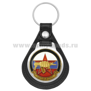 Брелок с эмблемой на виниловой подкладке ВВ кулак с автоматом