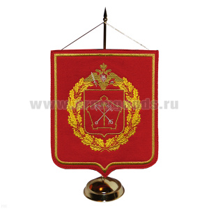 Вымпел вышит. на подст. Герб Ленинградск. военного округа