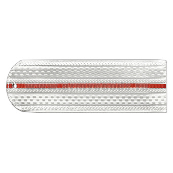 Погоны белые (1 красн. пр) без канта (Полиция на белую рубашку) нов/обр