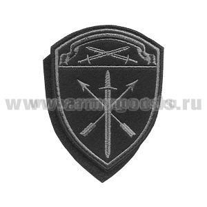 Шеврон вышит. Росгвардия Северо-Западный ВО (В/ч оперативного назначения) фон черный, вышивка серая (на липучке)