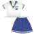 Костюм морской детский для девочки (фланка кор. рукав + юбка)
