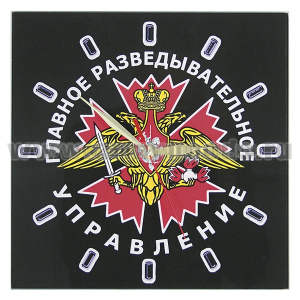 Часы настенные стеклянные ГРУ (28x28 см)