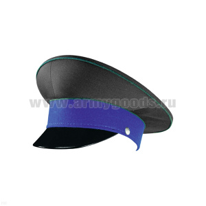 Фуражка простая ГВС темно-серая, синий околыш, зеленый кант