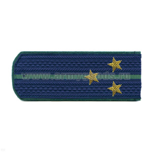 Погоны Прокуратуры нов/обр синие с зел. кантом с 1 зел. просв., вышит. канителью (ст. лейтенант)