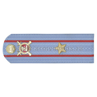 Погоны Полиции (ОВД) на голубую рубашку (без канта), укомпл. мет. фурнитурой (майор) пластик