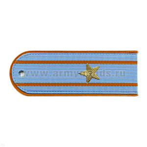 Погоны МЧС голуб. с оранж. кантом с 2 оранж. просв. на рубашку, вышит. канителью (майор)