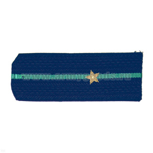 Погоны Прокуратуры ст/обр синие с 1 зел. просв., вышит. канителью (мл. лейтенант)