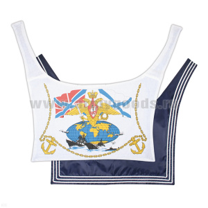 Гюйс ДМБ с рисунком ВМФ (шелк темный с нашитой тесьмой)