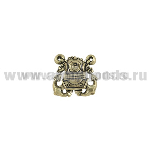 Значок мет. Водолаз с двумя якорями (высота 1,5 см) на пимсе