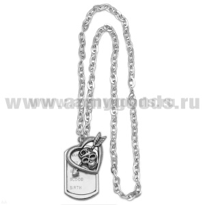 Жетон на цепочке сувен. бол. (Китай) Череп и стрела