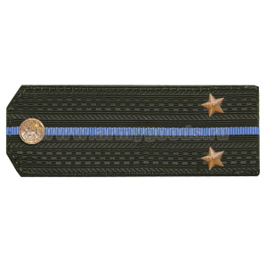 Погоны оливк. 1 голубой просвет, укомпл. мет. фурнитурой (лейтенант) пластик