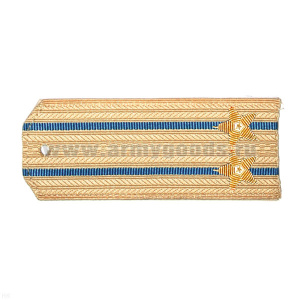 Погоны Авиации ВМФ крем. с 2 голуб. просв., вышит. канителью (подполковник)