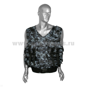 Жилет разгрузочный тактический ОМОН "город" кмф серый (ткань "оксфорд")