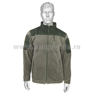 Кофта тактическая комбинированная (флис + ткань) без капюшона оливковая (возможны небольшие констуктивные отличия)