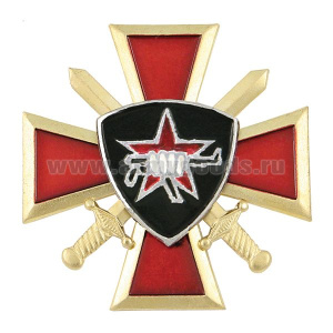 Значок мет. Кулак с автоматом ВВ (крест и мечи)