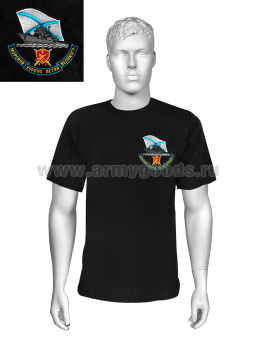 Футболка с вышивкой на груди Морской корпус Петра Великого, черная