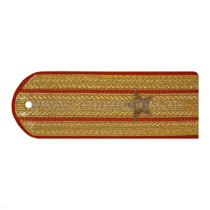 Погоны парадные золотые (металлиз.) с 2 оранж. просв. МЧС, вышит. канителью (майор)